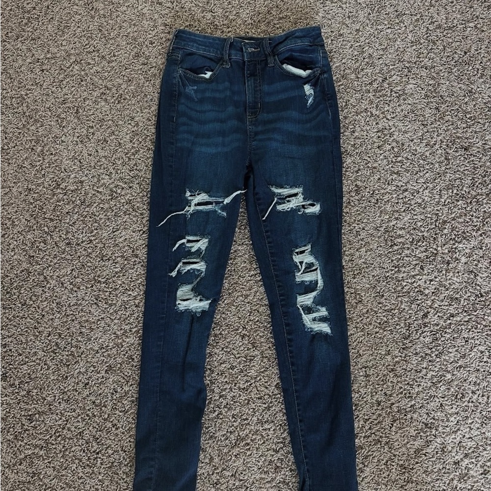 Old Navy Blue Skinny Jeans with Distressed Detailing